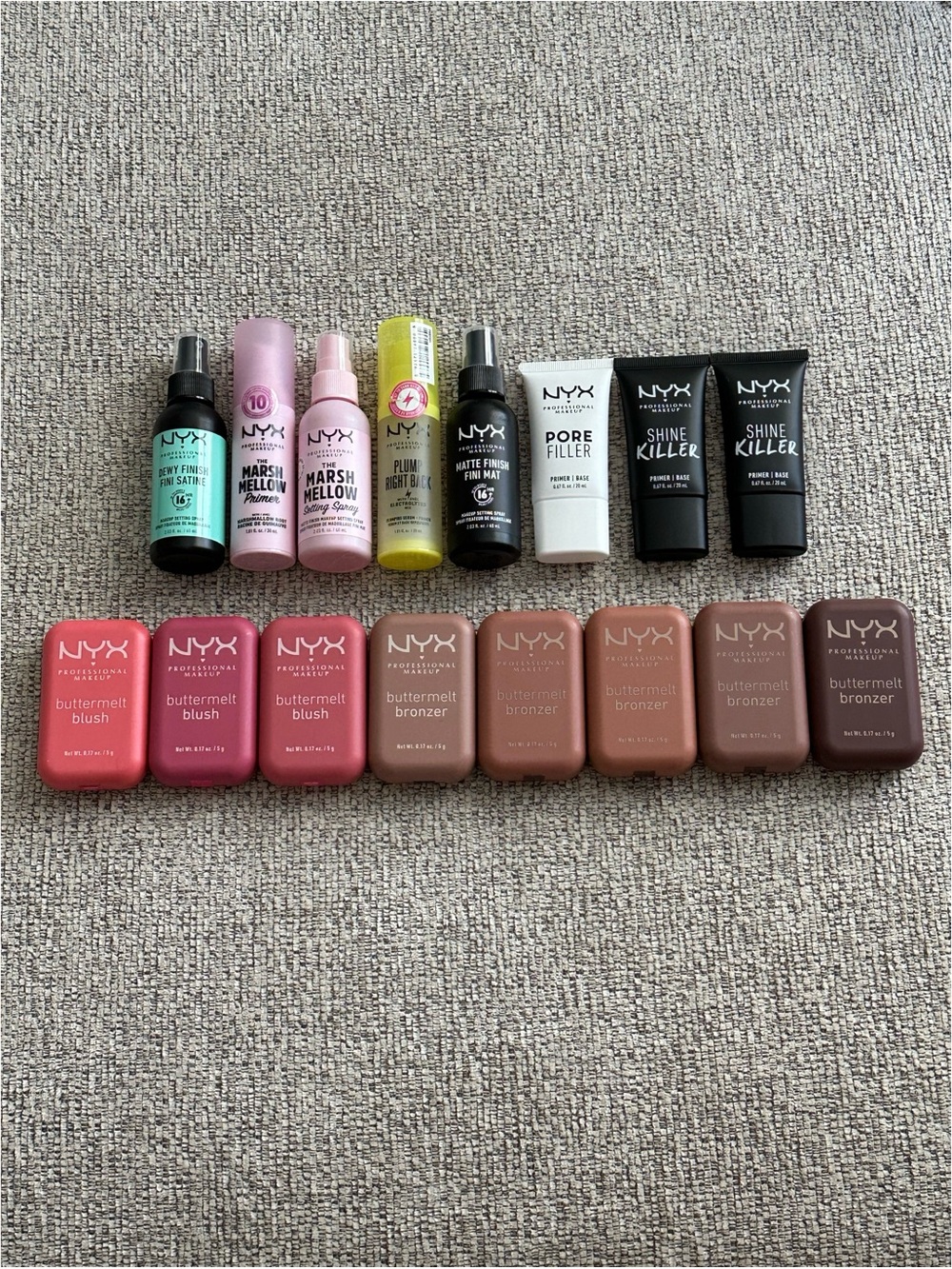 BRAND NEW NYX Makeup 16-Piece Lot - Blush/Bronzer, Primers & Setting Sprays